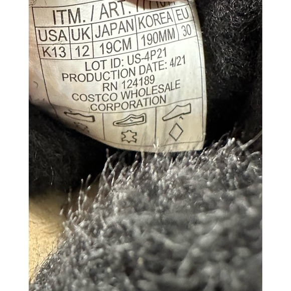 Kirkland Signature Kids Black Leather Shearling Boot Shoe 13 - Picture 6 of 7